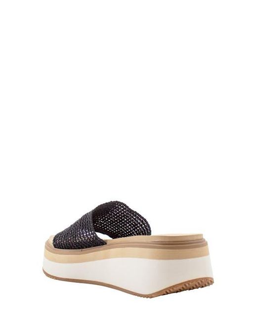 Volatile Black Portobello Platform Wedge Sandal