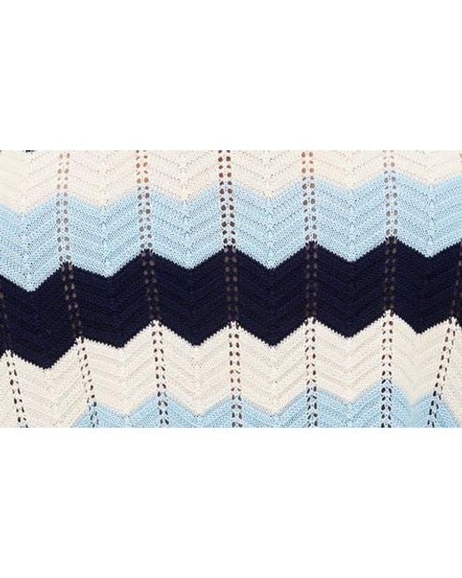 Beach Riot Blue Beach Stripe Pointelle Cover-Up Sweater
