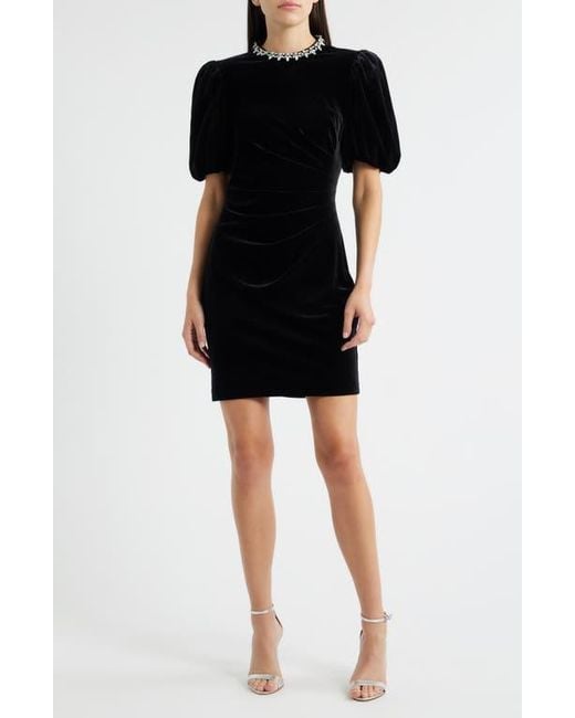 black jeweled dress Gwenaëlle Black Rhinestone Panel Maxi Dress
