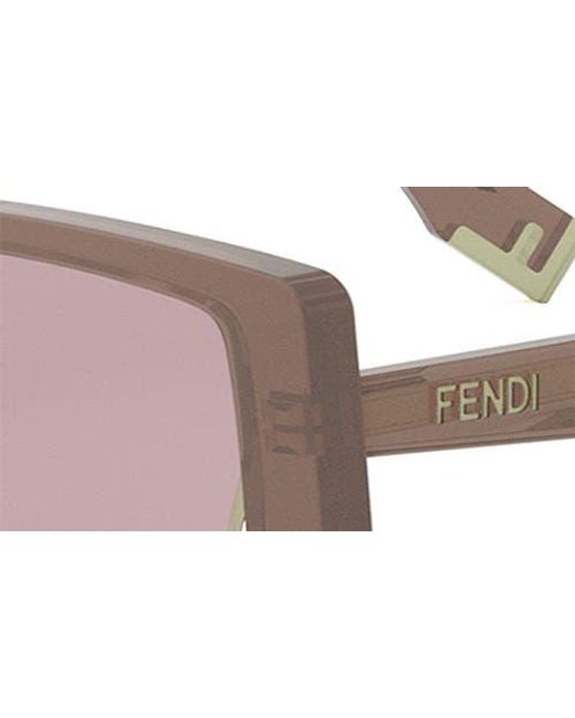 Fendi Pink Way 53Mm Rectangular Sunglasses