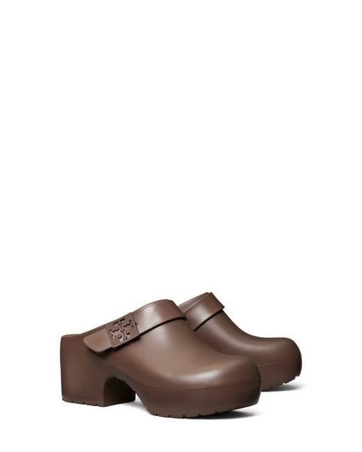 Tory Burch Brown Mellow Platform Heeled Clog