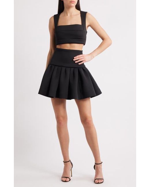 Black Halo Black Pamina Crop Top & Skater Miniskirt Set