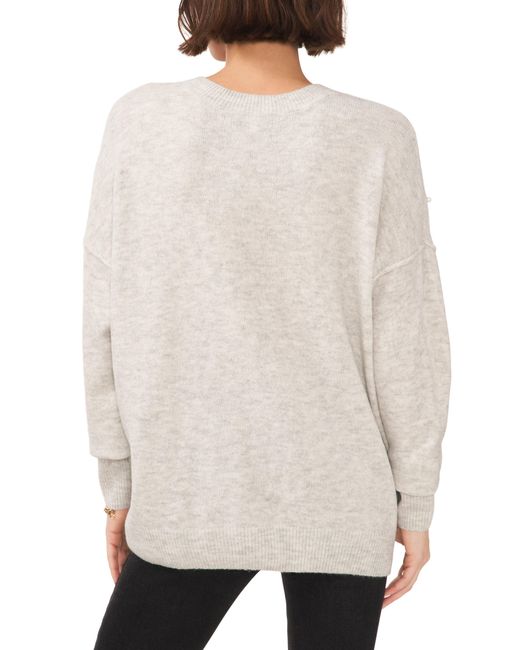 Chaus White Pearly Baubles Cozy Crewneck Sweater