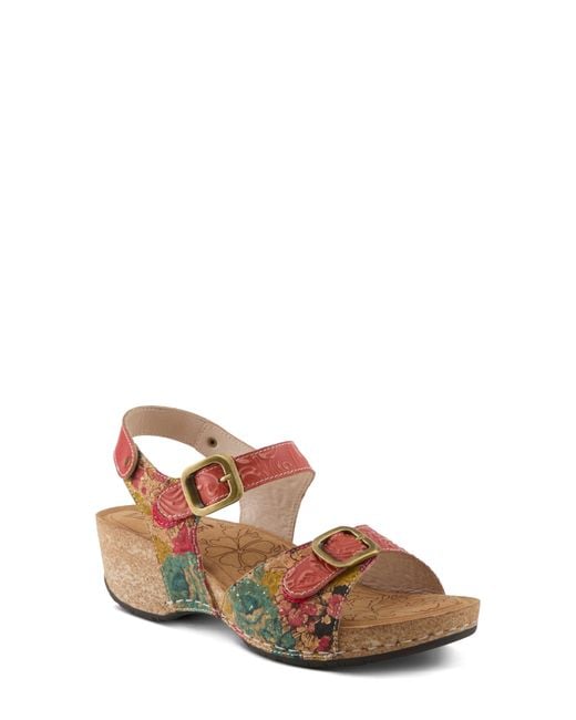Spring Step Brown Osuna Ankle Strap Platform Sandal