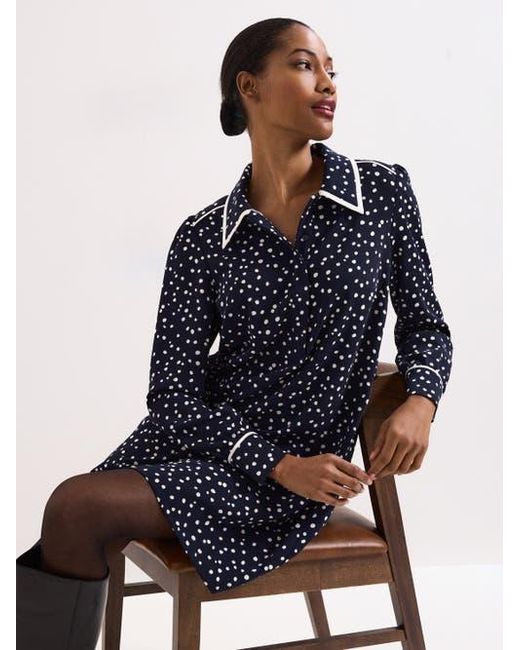 Phase Eight Blue Collared Mini Tunic Dress