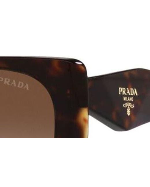 Prada Brown 56Mm Gradient Rectangular Sunglasses