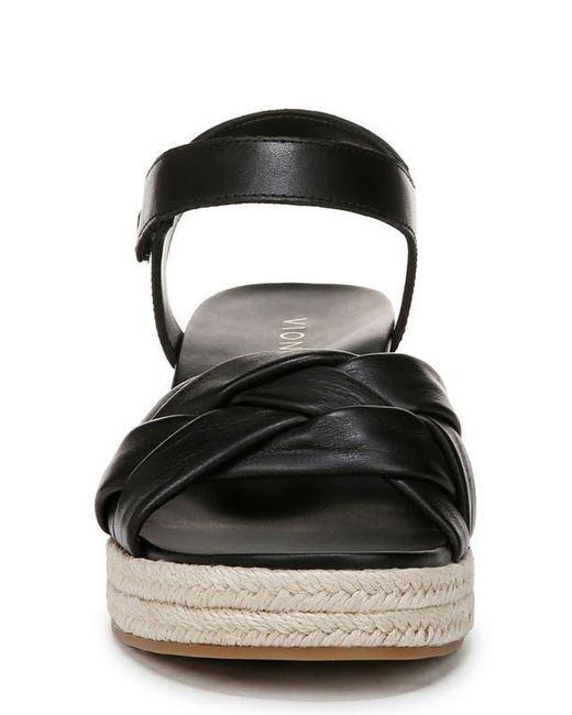 Vionic Black Saratoga Wedge Espadrille Sandal