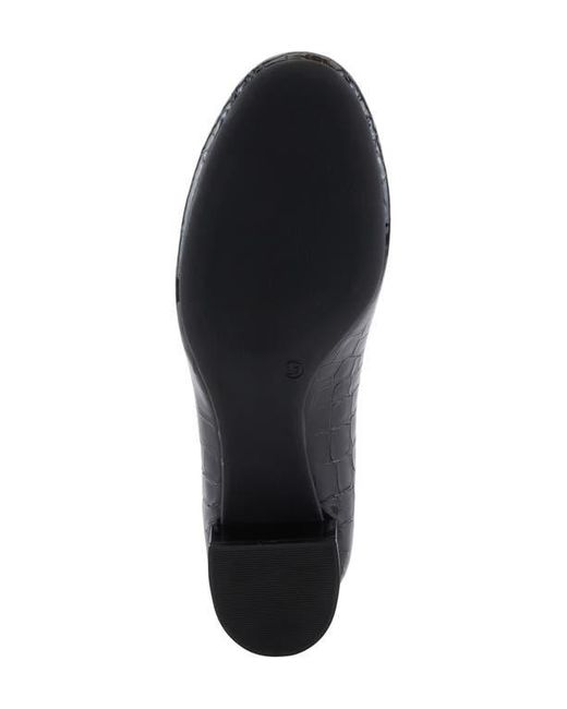 Spring Step Black Enda Croc Embossed Heel Loafer
