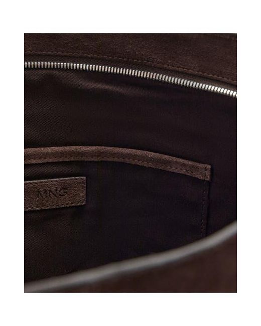 Mango Brown Suede Shopper Bag