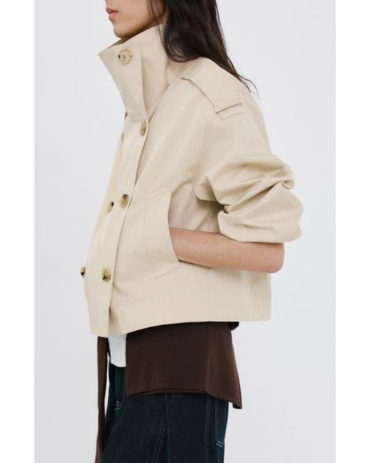 Mango Natural Crop Trench Jacket