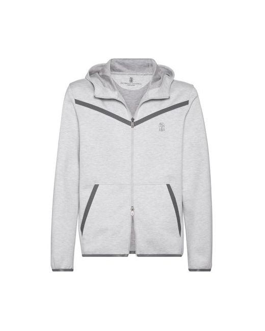 Brunello Cucinelli Gray Double Cloth Sweatshirt for men