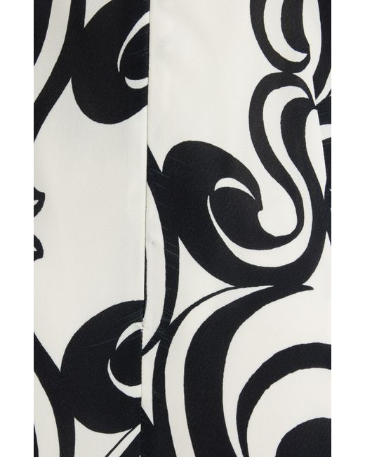 Dries Van Noten White Swirl Print Paneled Sleeveless Dress