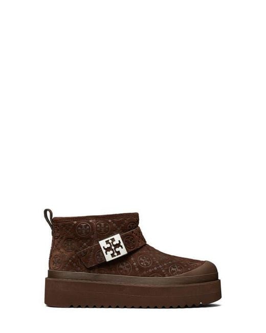 Tory Burch Brown Mellow Genuine Shearling Lined Platform Boot