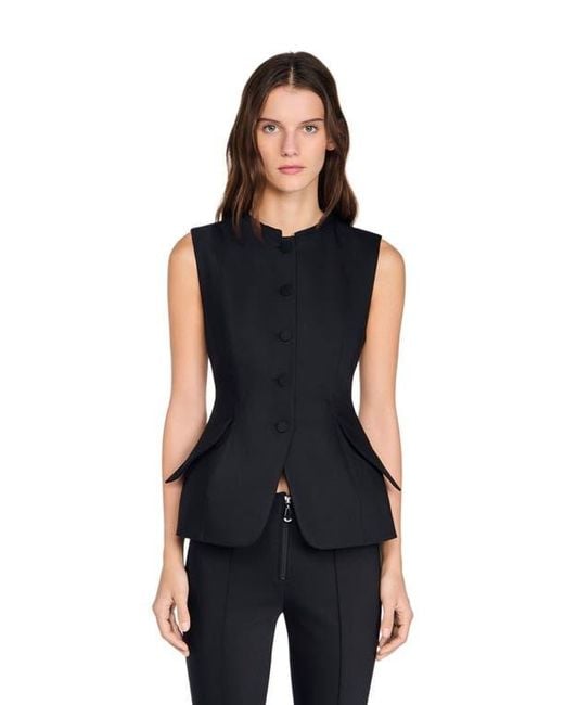 Sandro Black Peplum Jacket