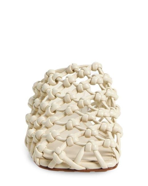 Bottega Veneta White Knotted Weave Mule