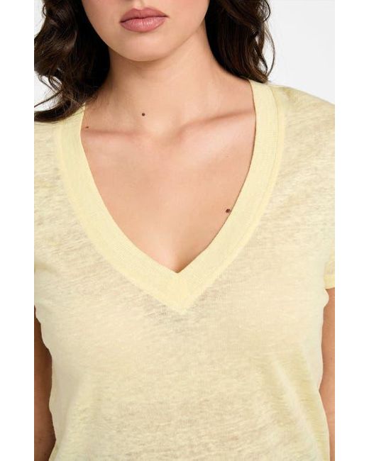 Guess Natural Lindsey V-Neck Linen T-Shirt