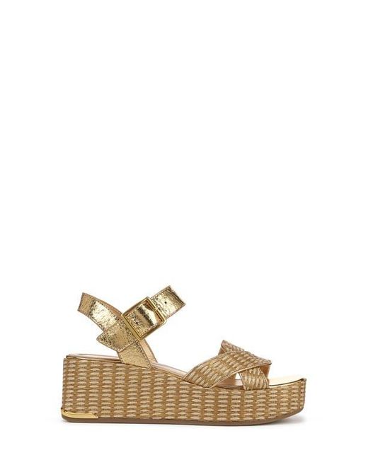 Sarto Metallic Tilly Ankle Strap Platform Wedge Sandal