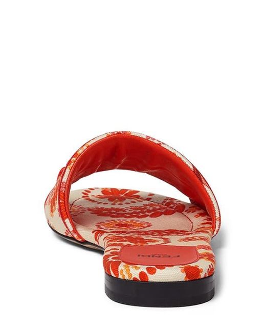 Fendi Red Sunshine Flat Sandal
