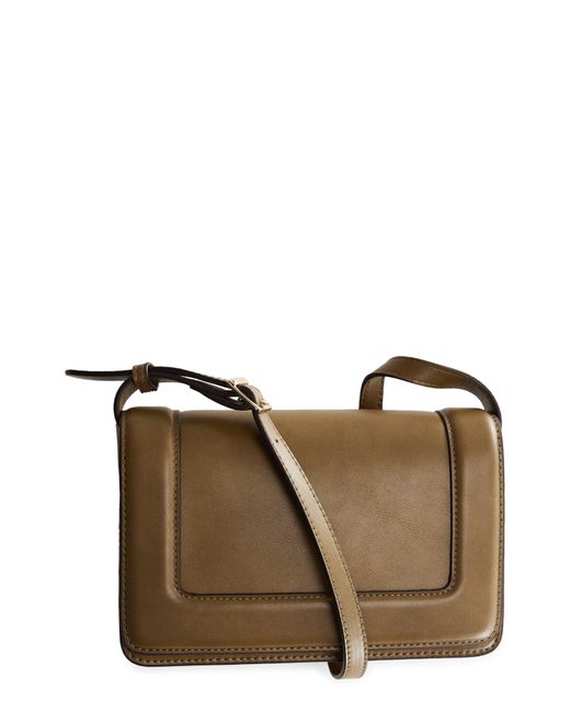 Mango Brown Faux Leather Flap Shoulder Bag