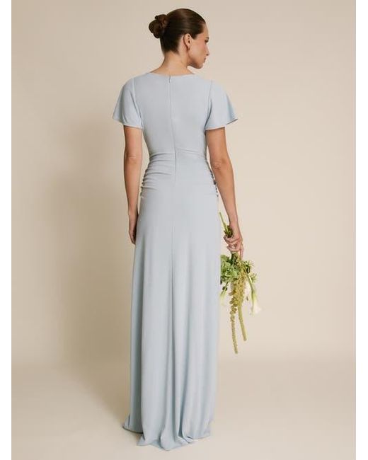 Six Stories Natural Knot Panel Flutter Sleeve Maxi Dress