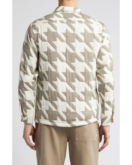 Wax London Natural Whiting Houndstooth Cotton Blend Shirt Jacket for men