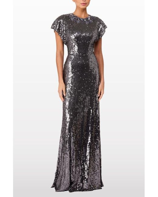Jenny Packham Gray Odisha Sequinned Gown
