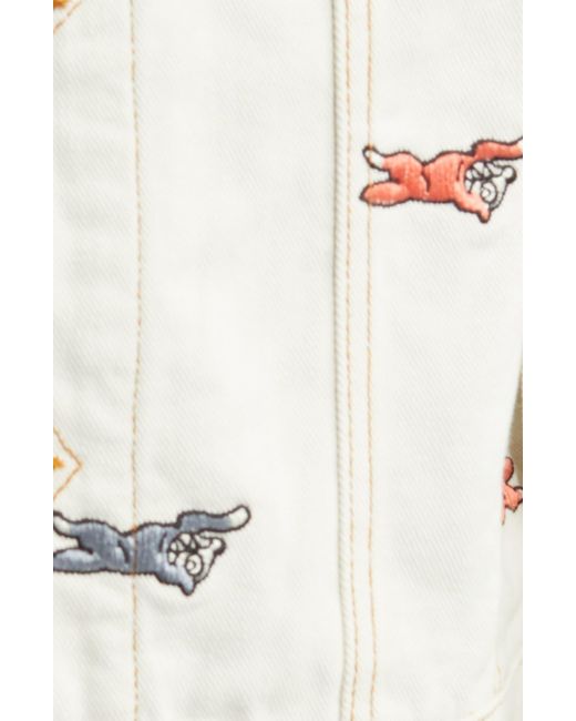 ICECREAM Natural Parade Embroidered Trucker Jacket for men