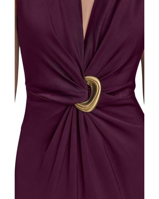 Donna Karan Purple Twisted Sleeveless Gown