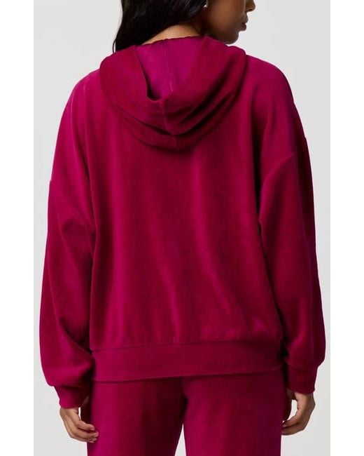 Florence By Mills Red Oversize Velour Hoodie