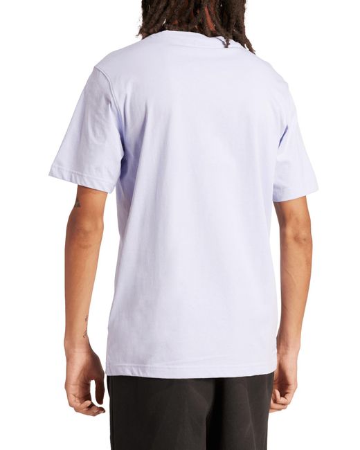 Adidas Originals White Essential Trefoil Logo Graphic T-shirt for men