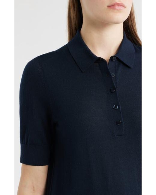 Boss Blue Fidenka Virgin Wool Polo Sweater
