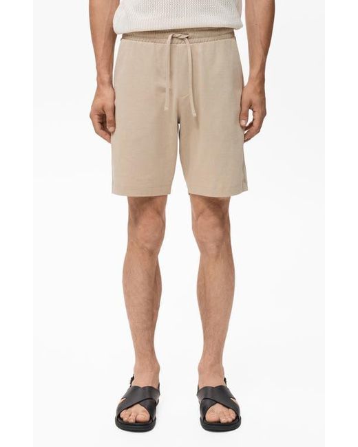 Mango Natural Drawstring Cotton Bermuda Short for men