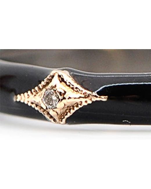 Armenta Black Champagne Diamond & Enamel Stack Ring