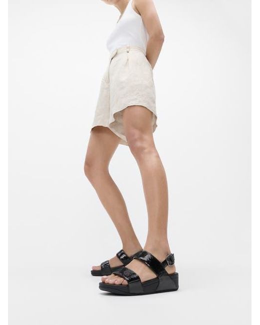 Fitflop Black Lulu Sequin Back-Strap Sandals