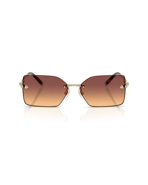 Tiffany & Co Brown 59Mm Gradient Rectangular Sunglasses