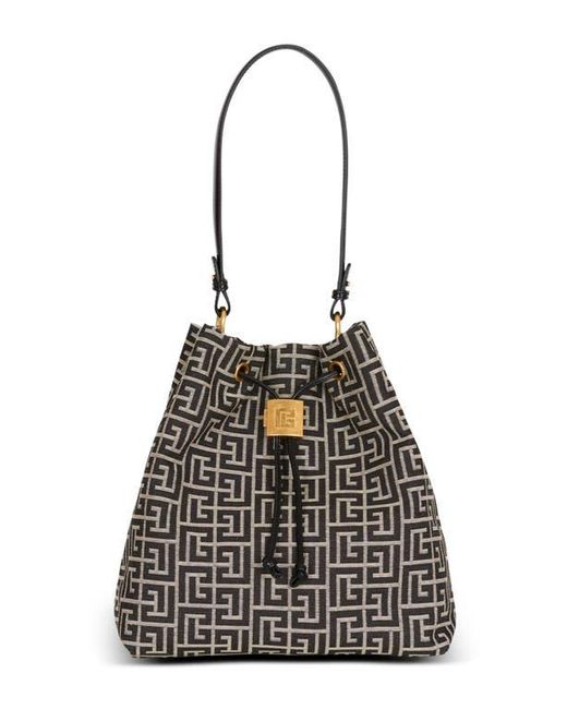 Balmain Black Pulse Monogram Jacquard Backpack