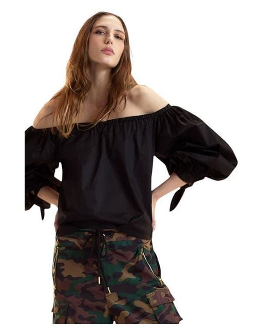 Cynthia Rowley Black The Bunny Blouse