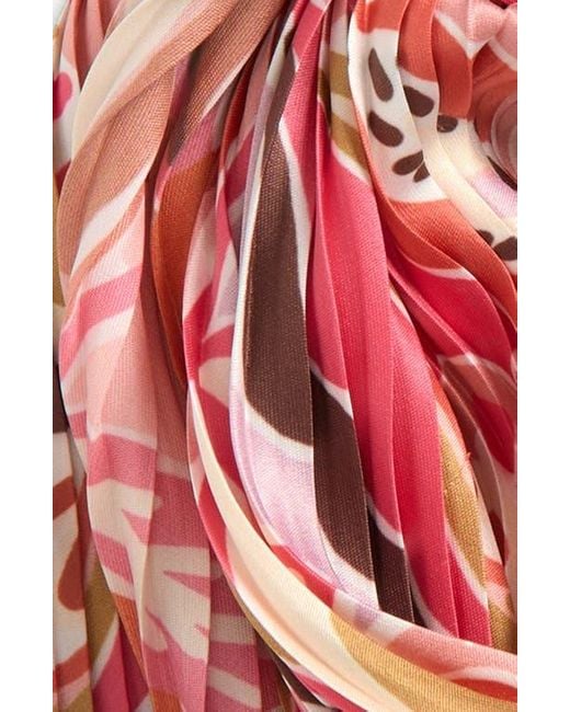 Echo Red Crazy Pleated Diamond Scarf