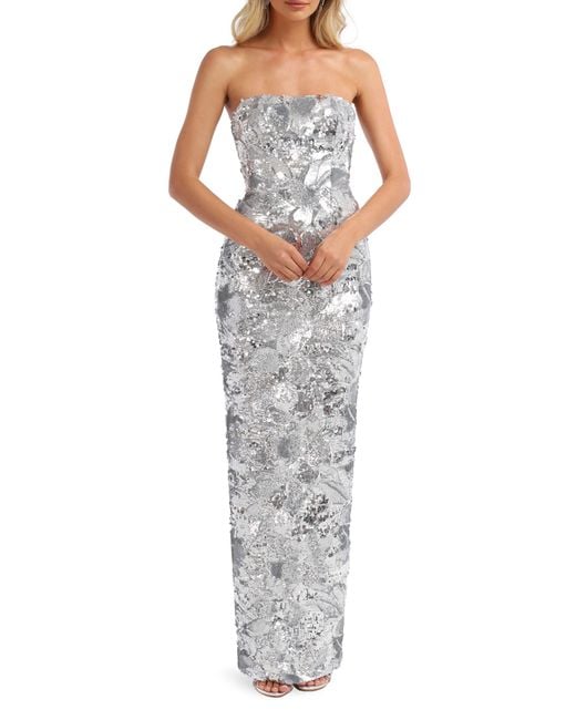 HELSI Multicolor Serena Sequin Strapless Sheath Gown