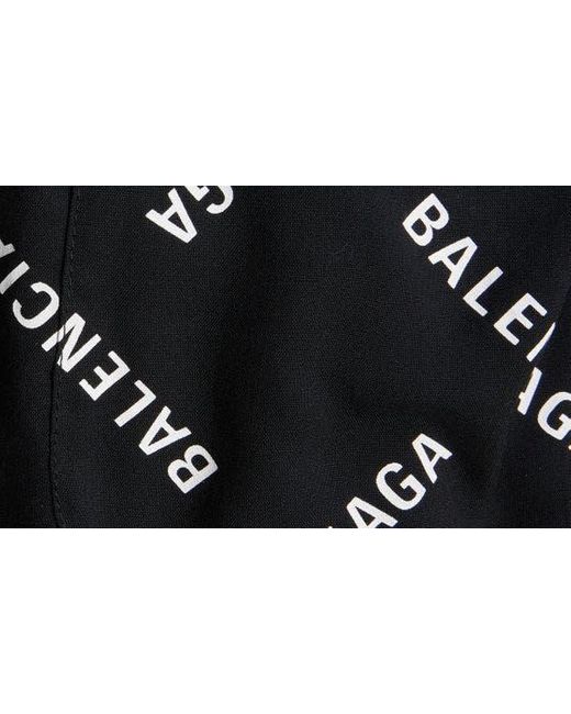 Balenciaga Black Logo Print Wide Leg Pants