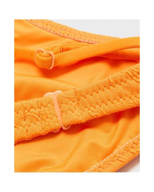 Mango Orange Floral Embroidered Bikini Top