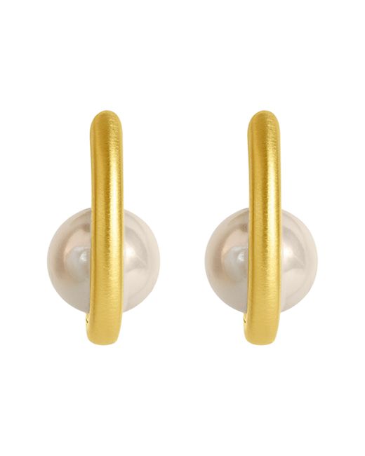 Dean Davidson Metallic Floating Cultured Pearl Hoop Earrings
