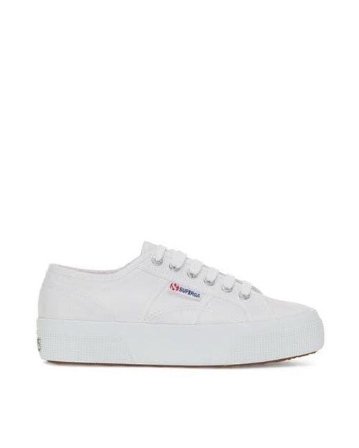 Superga White 2740 Platform Sneakers