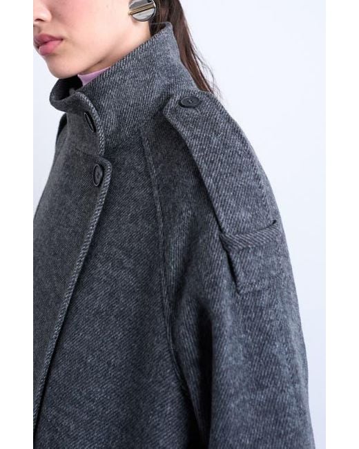 TOPSHOP Red Mock Neck Car Coat