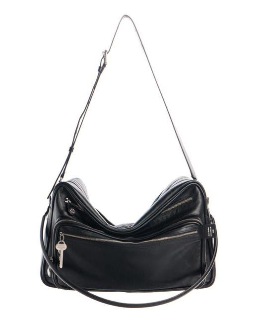 Acne Black Medium Camero Leather Shoulder Bag