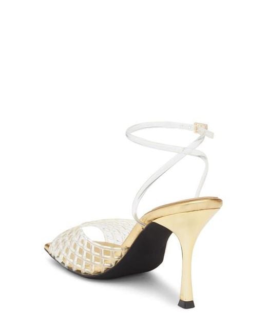 Jeffrey Campbell White Lattix Ankle Strap Jelly Sandal