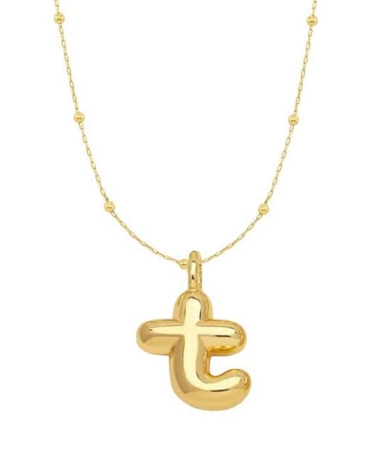 Emma Rae Metallic 14K Plated Bubble Initial Pendant Necklace