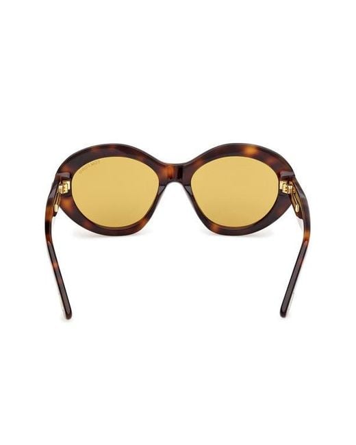 Tom Ford Brown 55Mm Oval Sunglasses