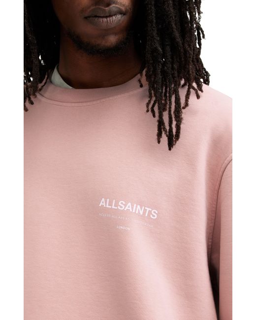 AllSaints Black Access Cotton Graphic Sweatshirt for men