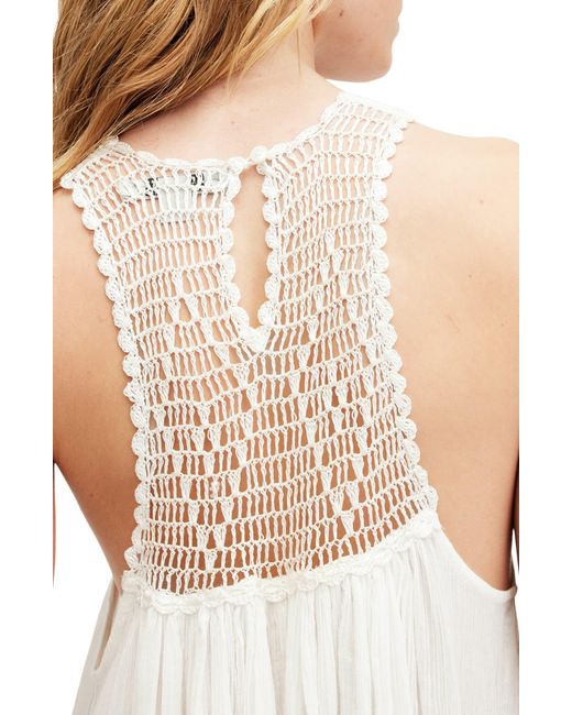 AllSaints White Corrs Crochet Yoke Cotton Maxi Sundress